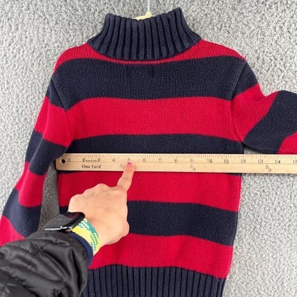 Ralph Lauren Striped Cotton Interlock Pullover Boys size 5 red navy blue stripe - Picture 9 of 12